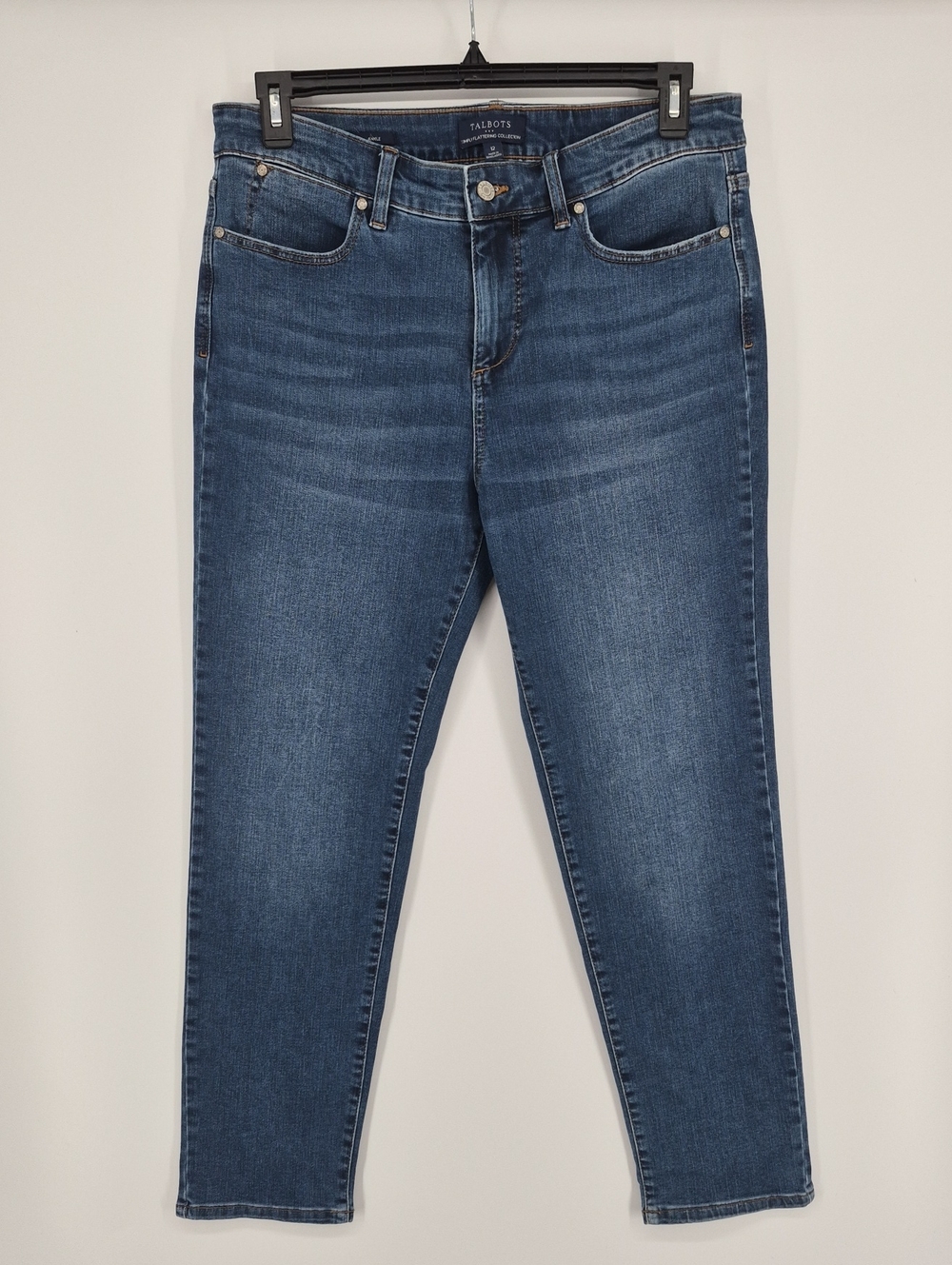 Talbots Simply Flattering Ankle Jeans  Size 12 High Rise Stretch Denim Med Wash